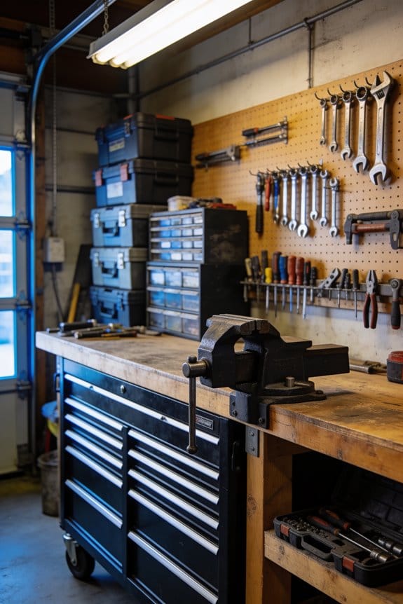 add shelving under workbench