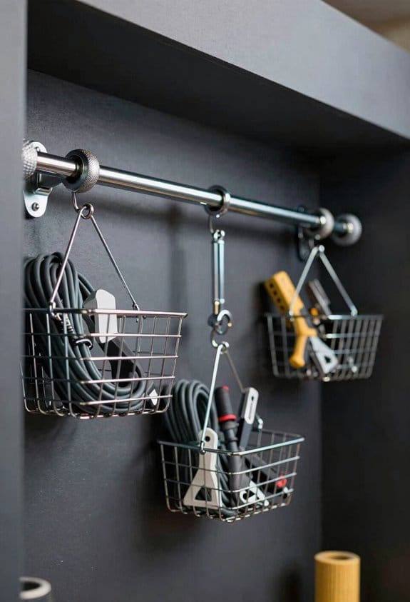 adjustable no drill rust proof hanging