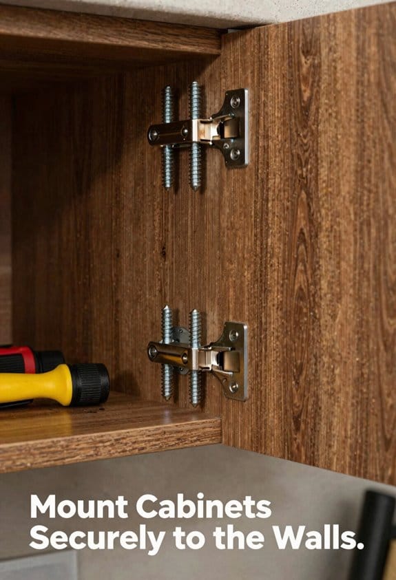 anchor cabinets into studs