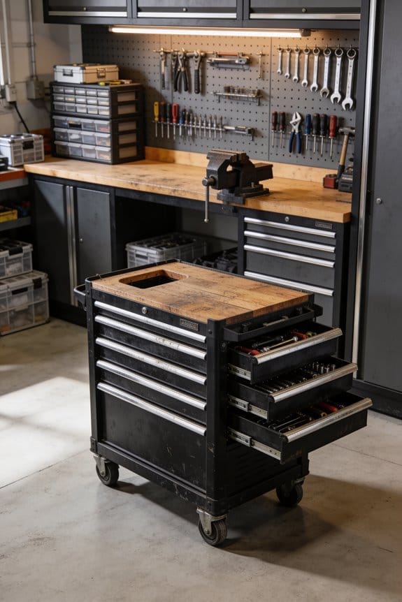 indoor organized tool storage