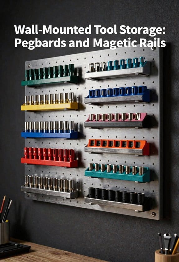 vertical pegboards and magnetic rails