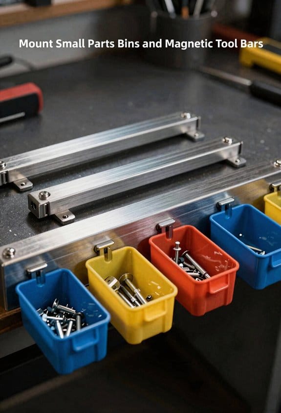 wall mounted bins and magnetic bars